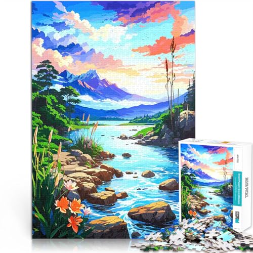 Teenager-Puzzle 1000 Teile Herausforderndes Spielspielzeug Blick auf den See und die Berge Einzigartige Geburtstags- und Geschenkideen38x26cm von AITEXI