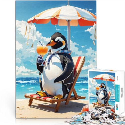 Teenager-Puzzle 1000 Teile Lernspiel-Herausforderungsspielzeug Pinguin sitzt am Strand Tolle Geschenke und Spielzeuge52x38cm Teenager-Puzzle 1000 Teile Lernspiel-Herausforderungsspielzeug Pinguin sitzt am Strand Tolle Geschenke und Spielzeuge52x38cm von AITEXI
