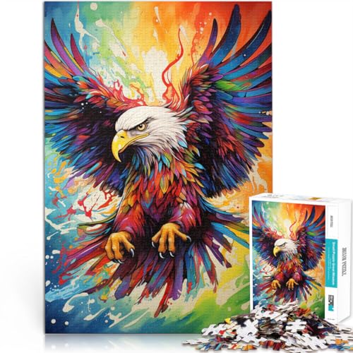 Teenager-Puzzle 1000 Teile Lernspiele DIY Spielzeug Regenbogenadler-Gemälde eignet ganze Familie52x38cm von AITEXI