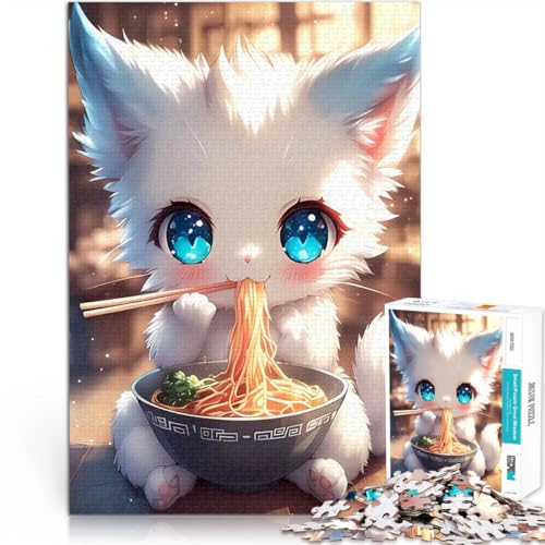 Teenager-Puzzle 1000 Teile Lernspiele DIY Spielzeug Süße Katze isst Nudeln eignet ganze Familie52x38cm Teenager-Puzzle 1000 Teile Lernspiele DIY Spielzeug Süße Katze isst Nudeln eignet ganze Familie52x38cm von AITEXI