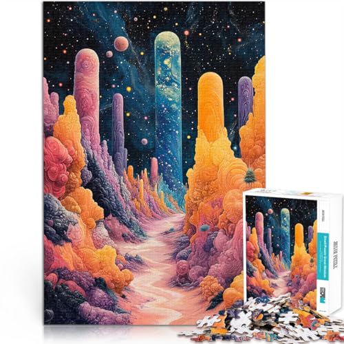 Teenager-Puzzle 1000 Teile Stressabbau – Staycation – Zeit totschlagen Surrealer kosmischer Canyon mit passendem Poster und Quizblatt38x26cm von AITEXI