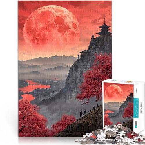 Teenager-Puzzle 1000 Teile Trainieren Sie Ihr Gehirn und Ihre Hände Roter Mond über Bergen einzigartiges Herausforderungsspiel38x26cm Teenager-Puzzle 1000 Teile Trainieren Sie Ihr Gehirn und Ihre Hände Roter Mond über Bergen einzigartiges Herausforderungsspiel38x26cm von AITEXI