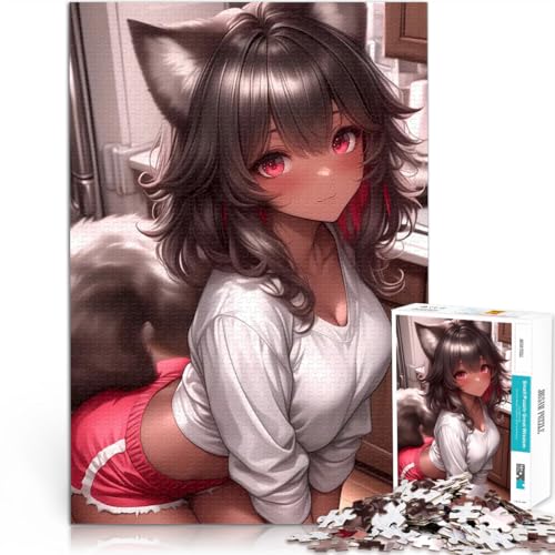 Teenager-Puzzle 1000 Teile pädagogische Herausforderung Anime-Mädchen mit Katzenohren Einzigartige Geburtstags- und Geschenkideen75x50cm Teenager-Puzzle 1000 Teile pädagogische Herausforderung Anime-Mädchen mit Katzenohren Einzigartige Geburtstags- und Geschenkideen75x50cm von AITEXI