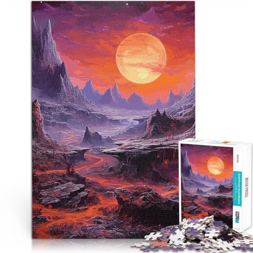 Teenager-Puzzles 2000 Teile Dekomprimierendes intellektuelles Lernspielzeug Berge und Planeten mit passendem Poster und Quizblatt70x100cm von AITEXI