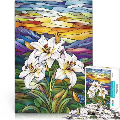 Teenager-Puzzles 1000 Teile Familienspiel zum Stressabbau, schwierige Herausforderung Glasmalerei Lilien Wohnkunstdekor75x50cm Teenager-Puzzles 1000 Teile Familienspiel zum Stressabbau, schwierige Herausforderung Glasmalerei Lilien Wohnkunstdekor75x50cm von AITEXI