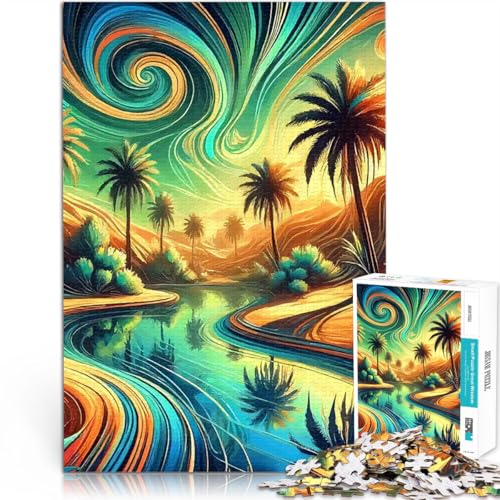 Teenager-Puzzles 1000 Teile Familienspiel zum Stressabbau, schwierige Herausforderung Wüstenoase Palme See Himmel Für Paare geeignet75x50cm Teenager-Puzzles 1000 Teile Familienspiel zum Stressabbau, schwierige Herausforderung Wüstenoase Palme See Himmel Für Paare geeignet75x50cm von AITEXI