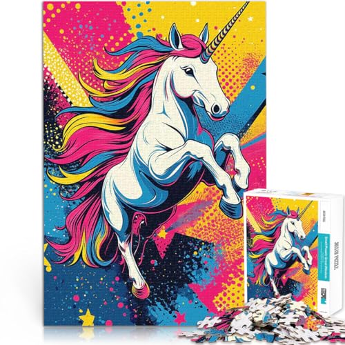 Teenager-Puzzles 1000 Teile Lernspiel-Herausforderungsspielzeug Regenbogen-Einhorn-Pop-Art Lernspiel für Geburtstag, Weihnachten75x50cm Teenager-Puzzles 1000 Teile Lernspiel-Herausforderungsspielzeug Regenbogen-Einhorn-Pop-Art Lernspiel für Geburtstag, Weihnachten75x50cm von AITEXI