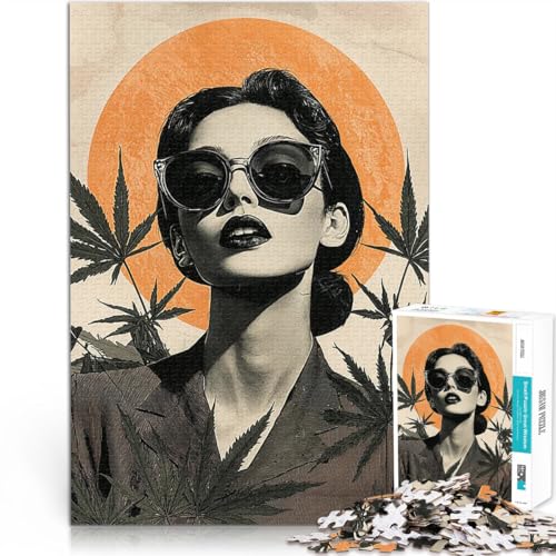 Teenager-Puzzles 1000 Teile Quizspiel Frau mit Sonnenbrille und Marihuanablättern denn eignet ganze Familie52x38cm Teenager-Puzzles 1000 Teile Quizspiel Frau mit Sonnenbrille und Marihuanablättern denn eignet ganze Familie52x38cm von AITEXI