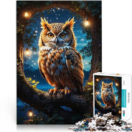 Teenager-Puzzles 1000 Teile Spielspielzeug Eulenbarsch Majestät im Mond Angebot als Geschenk für die ganze Familie75x50cm von AITEXI
