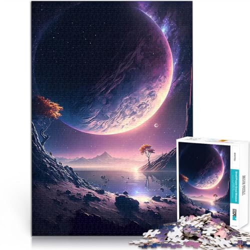 Teenager-Puzzles 1000 Teile Spielzeug für die ganze Familie Lila Planetenlandschaft Wunschliste mit dem Weihnachtsmann70x100cm von AITEXI