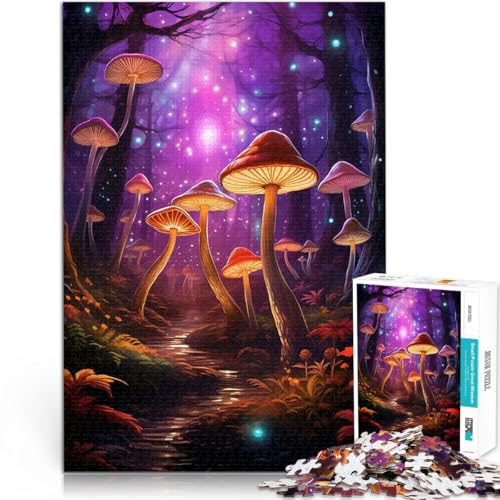 Teenager-Puzzles 1000 Teile für Lernspiel-Herausforderungsspielzeug Magische Pilze Waldträume Lernspiel für Geburtstag, Weihnachten52x38cm von AITEXI