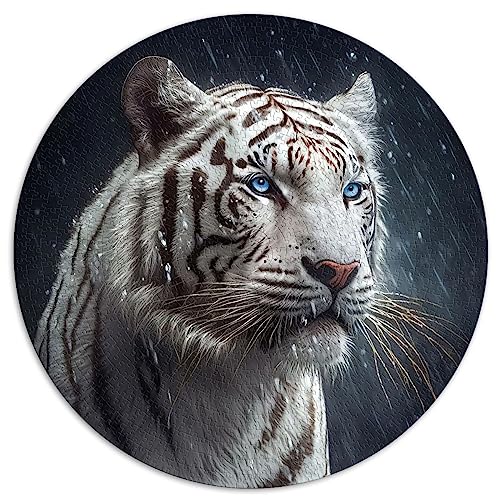 Wet White Tigera 1000 Teile Puzzles für Erwachsene, Geschenke, rundes Puzzle, Geschenk, 100% recycelter Karton, 26,5 x 26,5 Zoll Wet White Tigera 1000 Teile Puzzles für Erwachsene, Geschenke, rundes Puzzle, Geschenk, 100% recycelter Karton, 26,5 x 26,5 Zoll von AITEXI