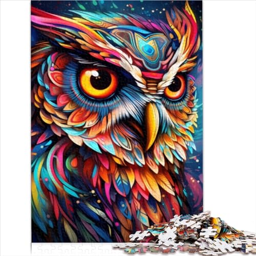 psychedelisches Eulenspiel Geschenkpuzzle 1000 Teile für Erwachsene Papppuzzles für Kinder ab 12 Jahren Einzigartige Geburtstags 1000 Stück (26 x 38 cm) von AITEXI