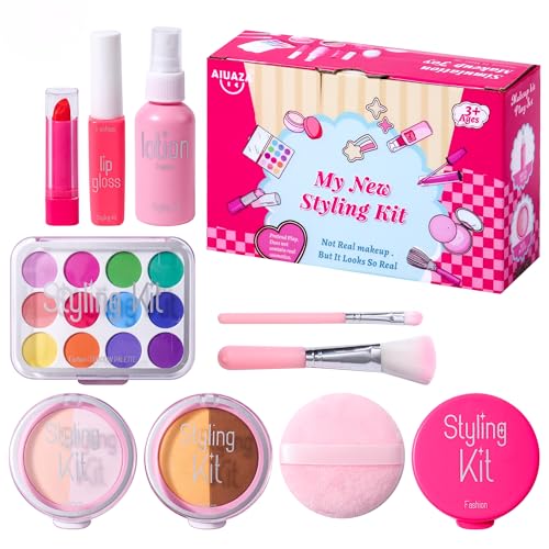 AIUAZA Kinder Home Make-up Spielzeug Set von 10, Flüssigkeitsfrei und Pulverfrei, Mädchen Dress-Up-Spielzeug, Kinder tun so vor, Spielzeug für Mädchen Prinzessin Geburtstagsgeschenk Alter 4 -12 AIUAZA Kinder Home Make-up Spielzeug Set von 10, Flüssigkeitsfrei und Pulverfrei, Mädchen Dress-Up-Spielzeug, Kinder tun so vor, Spielzeug für Mädchen Prinzessin Geburtstagsgeschenk Alter 4 -12 von AIUAZA