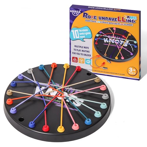 AIUAZA Strategische Brettspiele, Seil lösen Spiele, Seil verdrehen Puzzle Spiele, Brainy Knoten Seil entwirren Spiel, Party Spielzeug für Erwachsene, Kinder Autismus Dekompression Spielzeug, von AIUAZA
