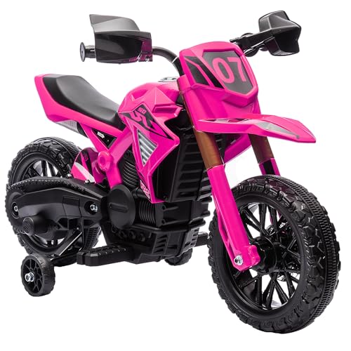 AIYAPLAY 12V Elektro Kinder Motorrad, Kindermotorrad mit Stützrädern, bis 3 km/h, Elektromotorrad mit Hupe und Startgeräusch, Kinderfahrzeug für 3-8 Jahre Kinder, max. 30 kg, Rosa AIYAPLAY 12V Elektro Kinder Motorrad, Kindermotorrad mit Stützrädern, bis 3 km/h, Elektromotorrad mit Hupe und Startgeräusch, Kinderfahrzeug für 3-8 Jahre Kinder, max. 30 kg, Rosa von AIYAPLAY