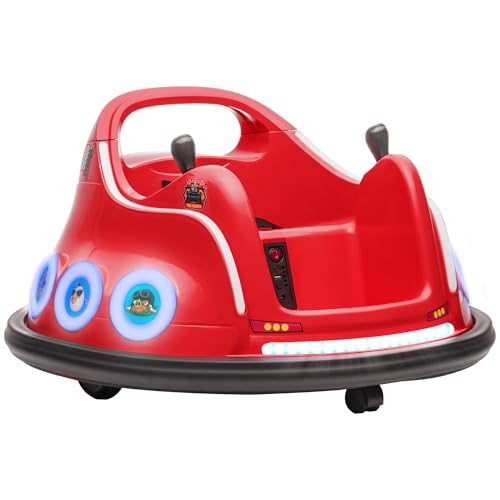 AIYAPLAY 12V Kinder Autoscooter mit 2,4 G Fernbedienung, Elektro Bumper mit Musik und Lichtern, 1,5-3 km/h, Kinder Elektroauto mit 360°-Drehung, für Kinder 3-5 Jahre, Rot AIYAPLAY 12V Kinder Autoscooter mit 2,4 G Fernbedienung, Elektro Bumper mit Musik und Lichtern, 1,5-3 km/h, Kinder Elektroauto mit 360°-Drehung, für Kinder 3-5 Jahre, Rot von AIYAPLAY