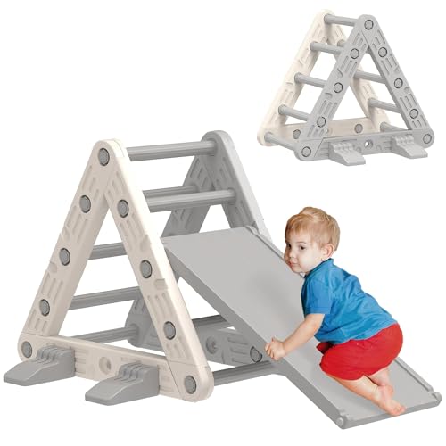 AIYAPLAY 3-in-1-Kletterdreieck mit Rutsche und Kletterrampe, Kletterspielzeug für Kinder von 18-48 Monaten, Kunststoff, für drinnen und draußen, Grau und Weiß AIYAPLAY 3-in-1-Kletterdreieck mit Rutsche und Kletterrampe, Kletterspielzeug für Kinder von 18-48 Monaten, Kunststoff, für drinnen und draußen, Grau und Weiß von AIYAPLAY