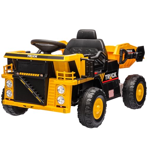 AIYAPLAY Elektrischer Traktor mit Schaufel, 12 V Kinder Aufsitztraktor, Kinder Elektroauto mit MP3 Funktion, Kinderfahrzeug mit Scheinwerfer, 3-6 km/h, für 3-5 Jahre, Gelb AIYAPLAY Elektrischer Traktor mit Schaufel, 12 V Kinder Aufsitztraktor, Kinder Elektroauto mit MP3 Funktion, Kinderfahrzeug mit Scheinwerfer, 3-6 km/h, für 3-5 Jahre, Gelb von AIYAPLAY