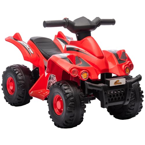 AIYAPLAY Elektrisches Quad für Kinder, Elektroauto für Kinder, Geschwindigkeit 2,5 km/h, Vorwärtsgang, Musikfunktion, für Kinder von 2 bis 6 Jahren, Rot von AIYAPLAY