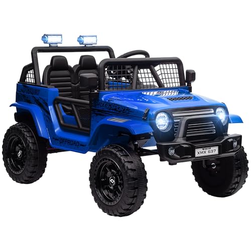 AIYAPLAY Elektro Kinderauto, 12 V 3-5 km/h Geländewagen mit Musikanschluss, Kinderfahrzeug mit 2,4G Fernbedienung, Scheinwerfer, Hupe, Elektrisches Kinderfahrzeug für Kinder 3-6 Jahre, Blau AIYAPLAY Elektro Kinderauto, 12 V 3-5 km/h Geländewagen mit Musikanschluss, Kinderfahrzeug mit 2,4G Fernbedienung, Scheinwerfer, Hupe, Elektrisches Kinderfahrzeug für Kinder 3-6 Jahre, Blau von AIYAPLAY