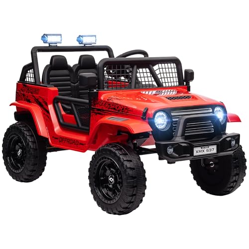 AIYAPLAY Elektro Kinderauto, 12 V 3-5 km/h Geländewagen mit Musikanschluss, Kinderfahrzeug mit 2,4G Fernbedienung, Scheinwerfer, Hupe, Elektrisches Kinderfahrzeug für Kinder 3-6 Jahre, Rot AIYAPLAY Elektro Kinderauto, 12 V 3-5 km/h Geländewagen mit Musikanschluss, Kinderfahrzeug mit 2,4G Fernbedienung, Scheinwerfer, Hupe, Elektrisches Kinderfahrzeug für Kinder 3-6 Jahre, Rot von AIYAPLAY