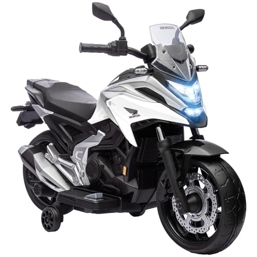 AIYAPLAY Kinder Elektro-Motorrad, 12V Kindermotorrad mit MP3, USB, LED-Scheinwerfer, Kinderfahrzeug mit Frühpädagogischen Funktionen, Trainingsrädern, 3km/h, für 3-6 Jahre, Weiß AIYAPLAY Kinder Elektro-Motorrad, 12V Kindermotorrad mit MP3, USB, LED-Scheinwerfer, Kinderfahrzeug mit Frühpädagogischen Funktionen, Trainingsrädern, 3km/h, für 3-6 Jahre, Weiß von AIYAPLAY