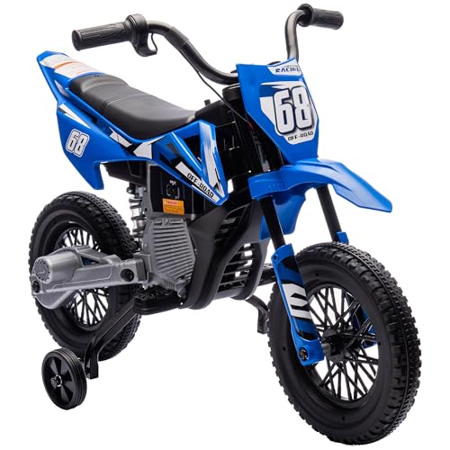 AIYAPLAY Kinder Elektro-Motorrad, 12V Kindermotorrad mit Musik, Kinderfahrzeug mit abnehmbar Trainingsrädern, 2,4-5 km/h, für 3-6 Jahre Kinder, max. 30 kg, Blau AIYAPLAY Kinder Elektro-Motorrad, 12V Kindermotorrad mit Musik, Kinderfahrzeug mit abnehmbar Trainingsrädern, 2,4-5 km/h, für 3-6 Jahre Kinder, max. 30 kg, Blau von AIYAPLAY
