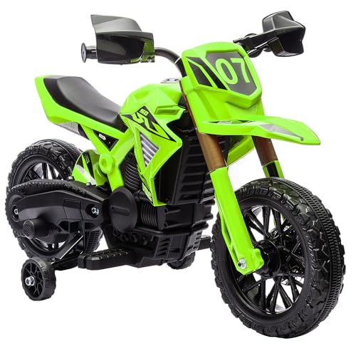 AIYAPLAY Kinder Elektro-Motorrad, 12V Kindermotorrad mit Stützrädern, Kinderfahrzeug mit Hupe und Startgeräusch, 3 km/h, für 3-8 Jahre Kinder, max. 30 kg, Grün AIYAPLAY Kinder Elektro-Motorrad, 12V Kindermotorrad mit Stützrädern, Kinderfahrzeug mit Hupe und Startgeräusch, 3 km/h, für 3-8 Jahre Kinder, max. 30 kg, Grün von AIYAPLAY