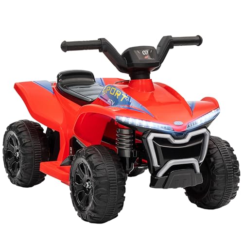 AIYAPLAY Kinder Elektro-Quad 6V, Kinder Elektroauto, Geschwindigkeit 2,5 km/h, mit Scheinwerfern, vorwärts und rückwärts Fahren, Musikfunktion, für Kinder 18-36 Monate, rot AIYAPLAY Kinder Elektro-Quad 6V, Kinder Elektroauto, Geschwindigkeit 2,5 km/h, mit Scheinwerfern, vorwärts und rückwärts Fahren, Musikfunktion, für Kinder 18-36 Monate, rot von AIYAPLAY