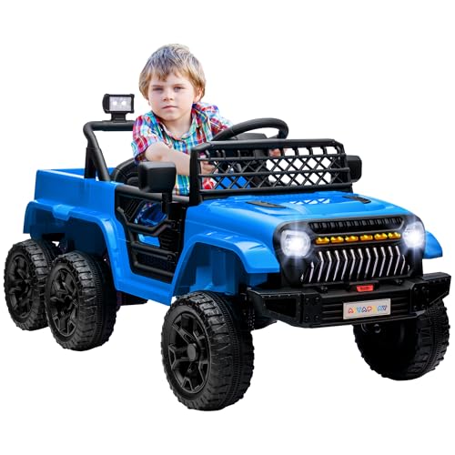 AIYAPLAY Kinder Elektroauto, 12V Kinderauto mit 2,4GHz Fernbedienung, 4x4-Antrieb/2x2-Antrieb Kinderfahrzeug Elektrofahrzeug mit LED-Lichte, Sanft-Start, Musik, Hupe, 2,5-4 km/h, 3-8 Jahre, Hellblau AIYAPLAY Kinder Elektroauto, 12V Kinderauto mit 2,4GHz Fernbedienung, 4x4-Antrieb/2x2-Antrieb Kinderfahrzeug Elektrofahrzeug mit LED-Lichte, Sanft-Start, Musik, Hupe, 2,5-4 km/h, 3-8 Jahre, Hellblau von AIYAPLAY