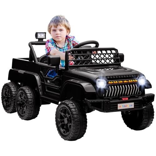 AIYAPLAY Kinder Elektroauto, 12 V Geländewagen mit 2,4G Fernbedienung, Anhänger, 4x4-Antrieb/2x2-Antrieb Kinderfahrzeug mit LED-Lichte, Sanft-Start, Musik, Hupe, 2,5-4 km/h, 3-8 Jahre, Schwarz AIYAPLAY Kinder Elektroauto, 12 V Geländewagen mit 2,4G Fernbedienung, Anhänger, 4x4-Antrieb/2x2-Antrieb Kinderfahrzeug mit LED-Lichte, Sanft-Start, Musik, Hupe, 2,5-4 km/h, 3-8 Jahre, Schwarz von AIYAPLAY
