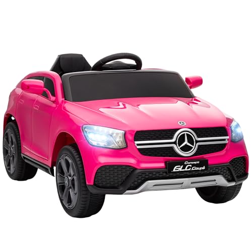 AIYAPLAY Kinder Elektroauto 12V Kinderauto mit 2,4 GHz Fernbedienung, 2 Motor, 3 Geschwindigkeiten, Kinderfahrzeug mit Softstart, MP3-Player, USB-Anschluss, LED-Leuchten, Hupe, für 3-6 Jahre, Rosa von AIYAPLAY