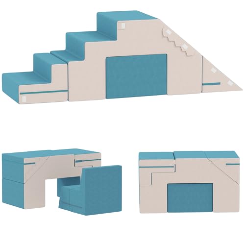 AIYAPLAY Kinder Schaumstoff Bausteine 2er Set Softbausteine Riesenbausteine Großbausteine mit Samtoptik Klettern Bauklötze Bausteinset Beige+Blau AIYAPLAY Kinder Schaumstoff Bausteine 2er Set Softbausteine Riesenbausteine Großbausteine mit Samtoptik Klettern Bauklötze Bausteinset Beige+Blau von AIYAPLAY