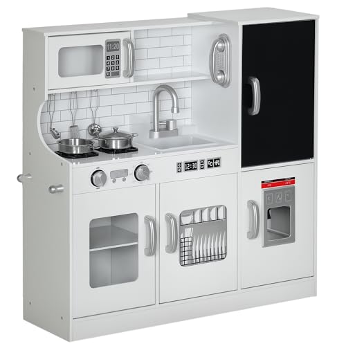 AIYAPLAY Kinderküche Spielküche mit Spielzeug Telefon, Kreidetafel, Mikrowelle, Herd, Spüle, Puppenküche mit Küchenzubehör, Eiswürfelmaschine, Spielzeugküche Geschenk für 3-8 Jahre Kinder, Weiß AIYAPLAY Kinderküche Spielküche mit Spielzeug Telefon, Kreidetafel, Mikrowelle, Herd, Spüle, Puppenküche mit Küchenzubehör, Eiswürfelmaschine, Spielzeugküche Geschenk für 3-8 Jahre Kinder, Weiß von AIYAPLAY