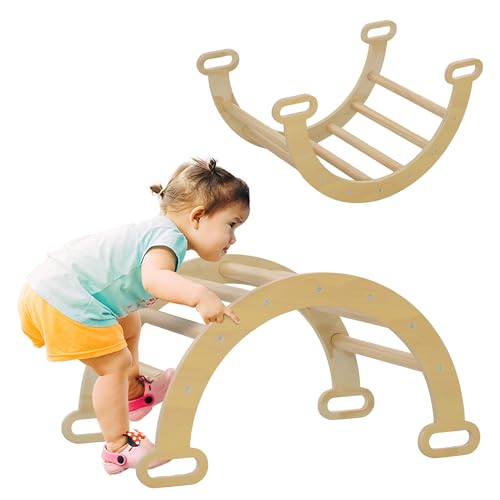 AIYAPLAY Kletterbogen für Kinder, Babybogen, Baby-Motorikparcours, Schaukelspielplatz aus Holz im Innenbereich für Jungen & Mädchen, Kleinkinder von 18 bis 48 Monaten, Naturholzausführung AIYAPLAY Kletterbogen für Kinder, Babybogen, Baby-Motorikparcours, Schaukelspielplatz aus Holz im Innenbereich für Jungen & Mädchen, Kleinkinder von 18 bis 48 Monaten, Naturholzausführung von AIYAPLAY