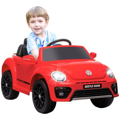 AIYAPLAY Lizenziertes Kinder Elektroauto Volkswagen Beetle, 12V Elektrofahrzeug mit 2,4G Fernbedienung, gefederte Federung, Scheinwerfer, Musik, Hupe, Auto für Kinder 3-5 Jahre, rot AIYAPLAY Lizenziertes Kinder Elektroauto Volkswagen Beetle, 12V Elektrofahrzeug mit 2,4G Fernbedienung, gefederte Federung, Scheinwerfer, Musik, Hupe, Auto für Kinder 3-5 Jahre, rot von AIYAPLAY