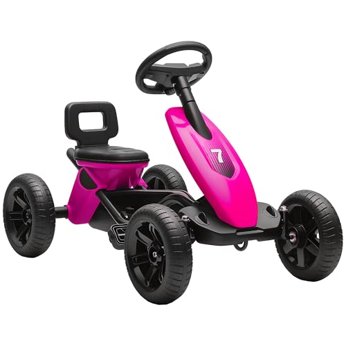 AIYAPLAY Pedal Go Kart für Kinder, Kinder-Rennwagen mit leisen EVA-Reifen, für 2-5 Jahre, rosa AIYAPLAY Pedal Go Kart für Kinder, Kinder-Rennwagen mit leisen EVA-Reifen, für 2-5 Jahre, rosa von AIYAPLAY
