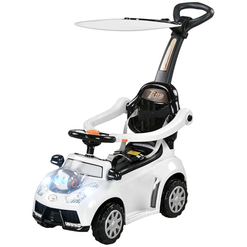 AIYAPLAY Rutschauto Kinderfahrzeug mit Schub- und Haltestange, Rutscher Kinderauto mit Rückenlehne Schutzbügel, Lauflernhilfe für Kinder 12-36 Monate Weiß+Schwarz AIYAPLAY Rutschauto Kinderfahrzeug mit Schub- und Haltestange, Rutscher Kinderauto mit Rückenlehne Schutzbügel, Lauflernhilfe für Kinder 12-36 Monate Weiß+Schwarz von AIYAPLAY