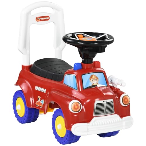 AIYAPLAY Rutschauto für Kinder, Fahrzeug zum Schieben, Feuerwehrauto, 18-36 Monate, Leuchtturmtruhe, Musik, Rot AIYAPLAY Rutschauto für Kinder, Fahrzeug zum Schieben, Feuerwehrauto, 18-36 Monate, Leuchtturmtruhe, Musik, Rot von AIYAPLAY