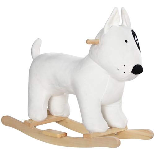 AIYAPLAY Schaukeltier Schaukelhunde mit Soundfunktion, Holzbeine und Griffen, Baby Schaukeltier mit Plüschoptik, für 2-4 Jahre Kinder, Weiß AIYAPLAY Schaukeltier Schaukelhunde mit Soundfunktion, Holzbeine und Griffen, Baby Schaukeltier mit Plüschoptik, für 2-4 Jahre Kinder, Weiß von AIYAPLAY