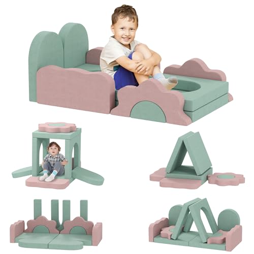 AIYAPLAY Schaumstoff Bausteine Kinder 12 Stück Klettern Softbausteine mit Bällebad Bausteinset Großbausteine Riesenbausteine Baby Bauklötze mit Cordoptik Grün AIYAPLAY Schaumstoff Bausteine Kinder 12 Stück Klettern Softbausteine mit Bällebad Bausteinset Großbausteine Riesenbausteine Baby Bauklötze mit Cordoptik Grün von AIYAPLAY