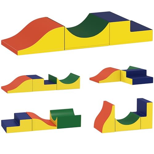 AIYAPLAY Schaumstoff Bausteine Kinder 3 Stück Klettern Softbausteine Bausteinset Großbausteine Baby Riesenbausteine Bauklötze Kunstleder Gelb von AIYAPLAY