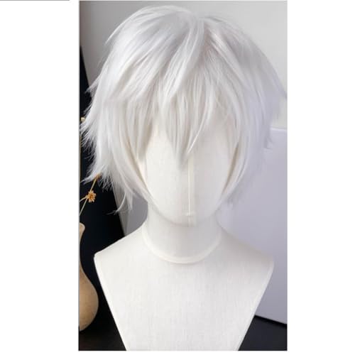 AIYINIY Anime Gojo Satoru Kostüm Set mit Brille für Herren, Polyester Schuluniform, Jacke und Hose, Halloween Karneval Party Cosplay Dress Up (nur Perücke, Einheitsgröße) von AIYINIY