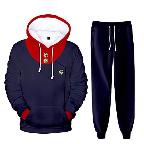 AIYINIY Anime Hoodie und Sweatpants Satoru Cosplay Sweatshirt Hose Set Kostüm Pullover Trainingsanzüge Anzug (Itadori Yuuji, b, 130) von AIYINIY