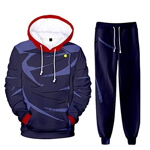 AIYINIY Anime Hoodie und Sweatpants Satoru Cosplay Sweatshirt Hose Set Kostüm Pullover Trainingsanzüge Anzug (Itadori Yuuji, c, 110) von AIYINIY
