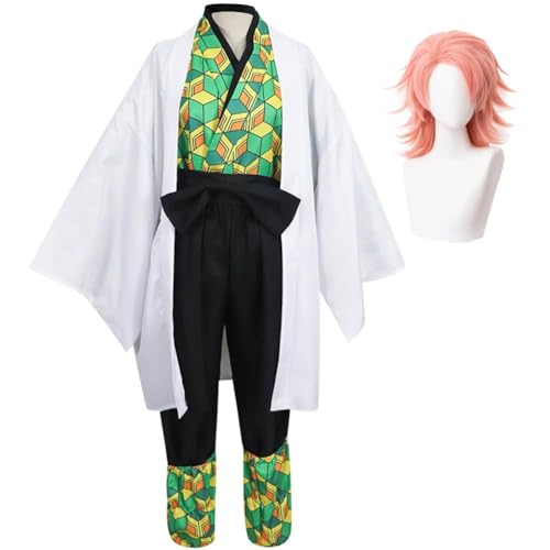 AIYINIY Anime Sabito Cosplay Kostüm Kimono Outfit Kimetsu No Yaiba Sabito Uniform Anzüge für Halloween Karneval Party Kostüm (Sabito Kostüm + Perücke, M) von AIYINIY