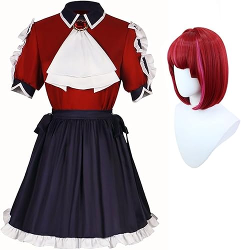 AIYINIY Cosplay Kostüm Hoshino Rubin Arima Kana Cosplay Kleid Uniform Anzug Halloween Party Outfits Damen (Arima Kana Kostüm + Perücke, XXL) von AIYINIY