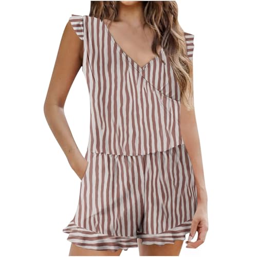AIYINIY Damen-Schwimmstrampler mit integriertem BH und Taschen, einteilig, vollständige Abdeckung, Badeanzug, Jumpsuit, Push-Up-Bademode, Badeanzug, Strandmode (Pink 2, S) von AIYINIY