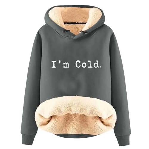 AIYINIY Damen Winter-Kapuzen-Sweatshirt – Fleece-Sherpa-Futter, Thermo-Pullover mit Aufschrift "Yes I Am Still Freezing" Grafik, lockere Passform, langärmeliger Kapuzenpullover, Plüsch, warme AIYINIY Damen Winter-Kapuzen-Sweatshirt – Fleece-Sherpa-Futter, Thermo-Pullover mit Aufschrift "Yes I Am Still Freezing" Grafik, lockere Passform, langärmeliger Kapuzenpullover, Plüsch, warme von AIYINIY